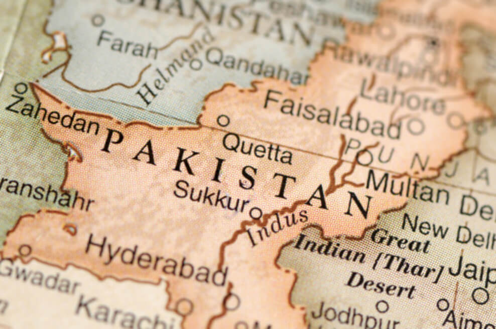 An image showing the map of Pakistan along with its districts