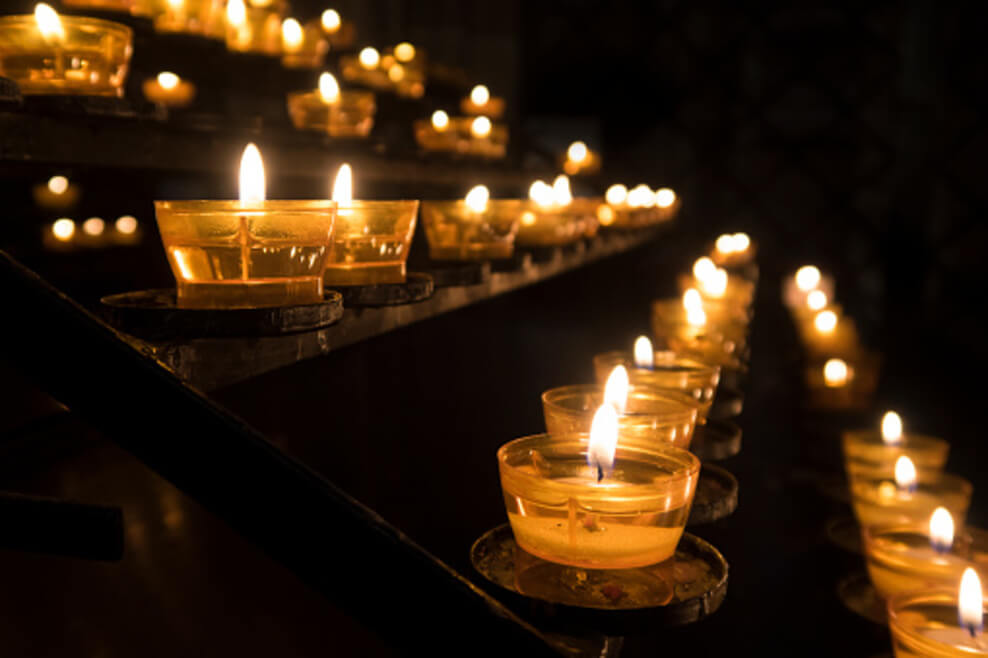 Candles being a symbol of love for the beloved ones