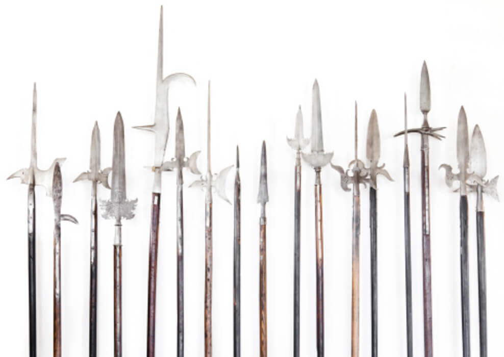 Types of spears presented in the image