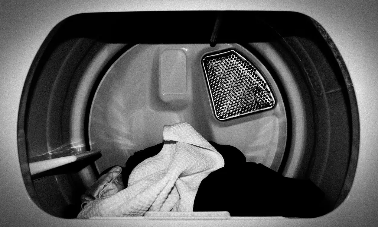clothes in a dryer