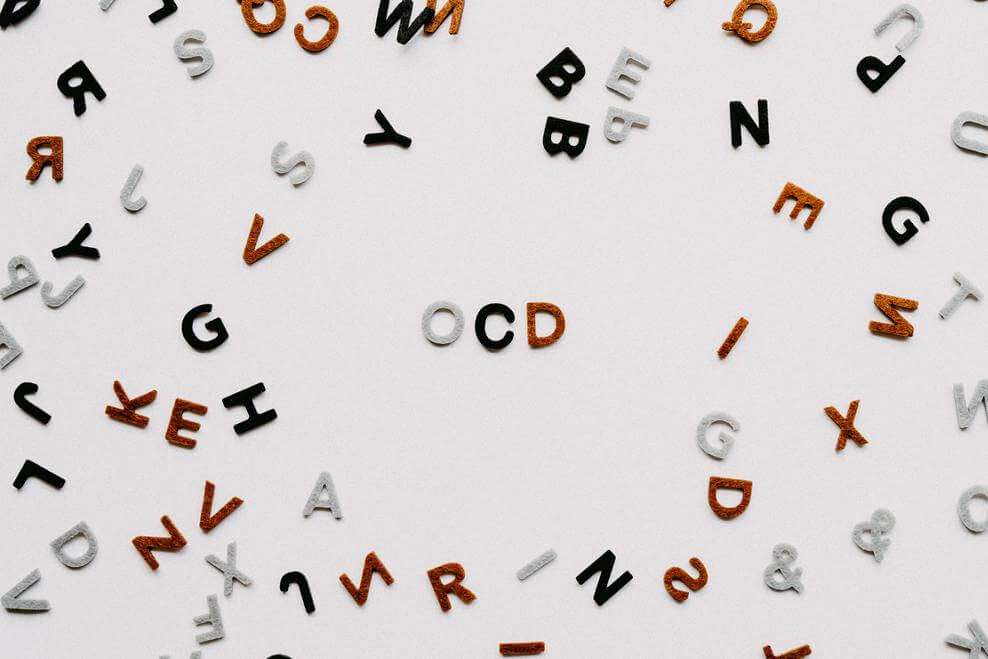 OCD wrote with alphabets