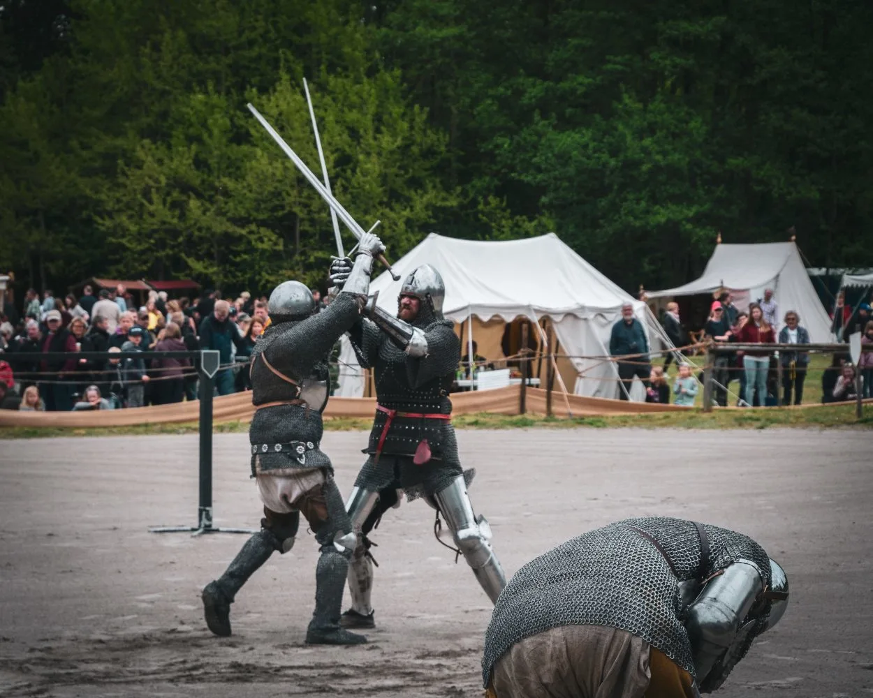 Two knights fighting