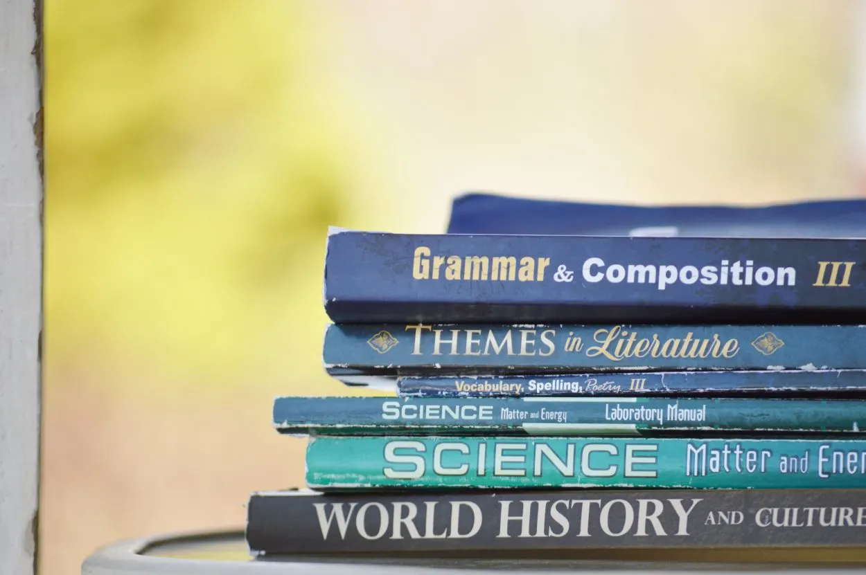 A pile of English Grammar books.