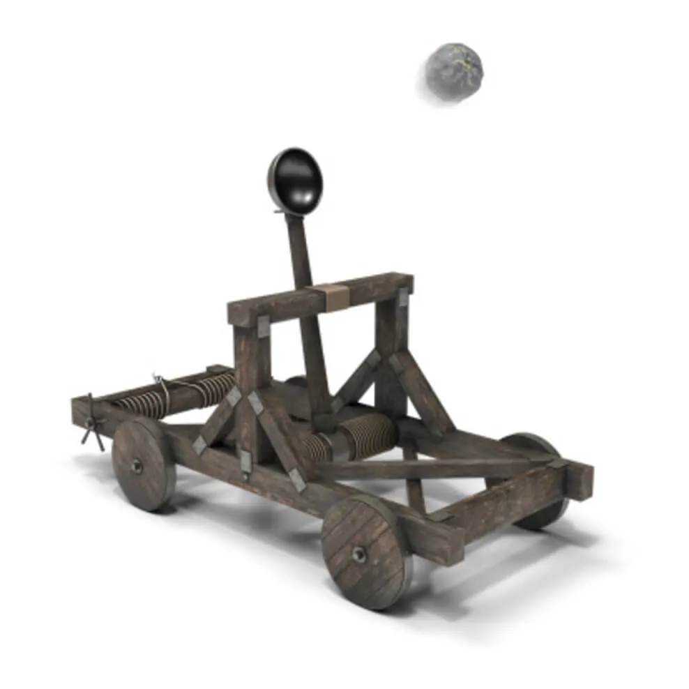 A catapult isolated on a white background