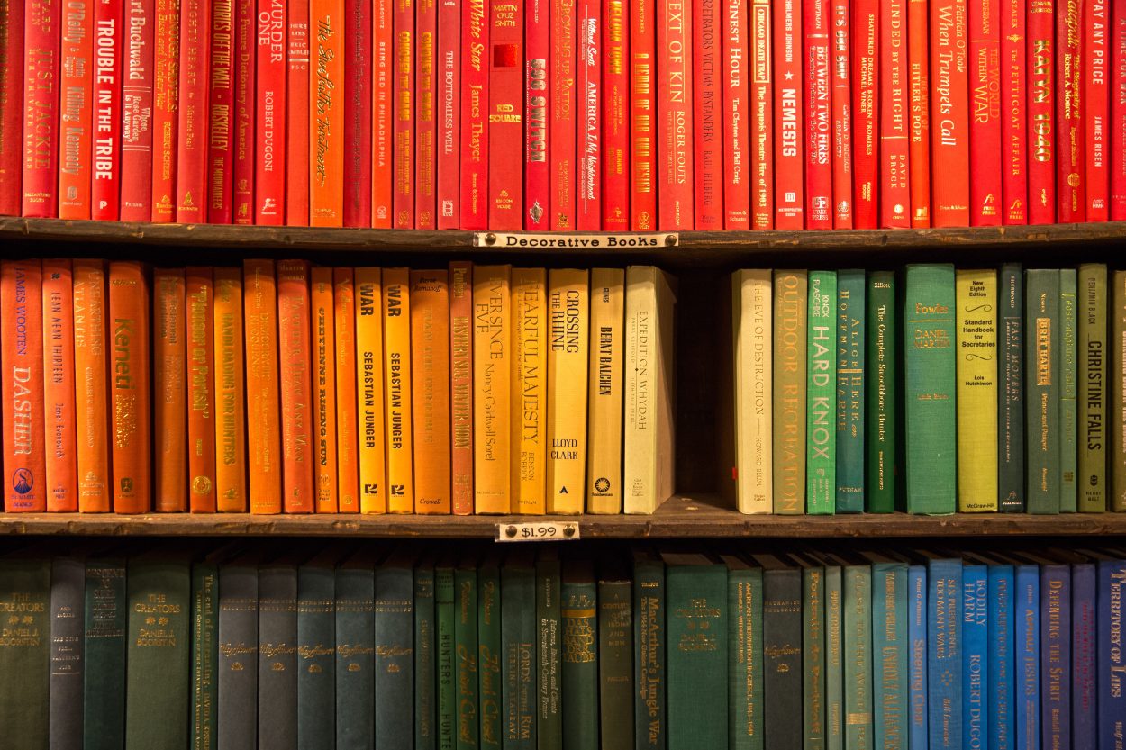 Different colored books