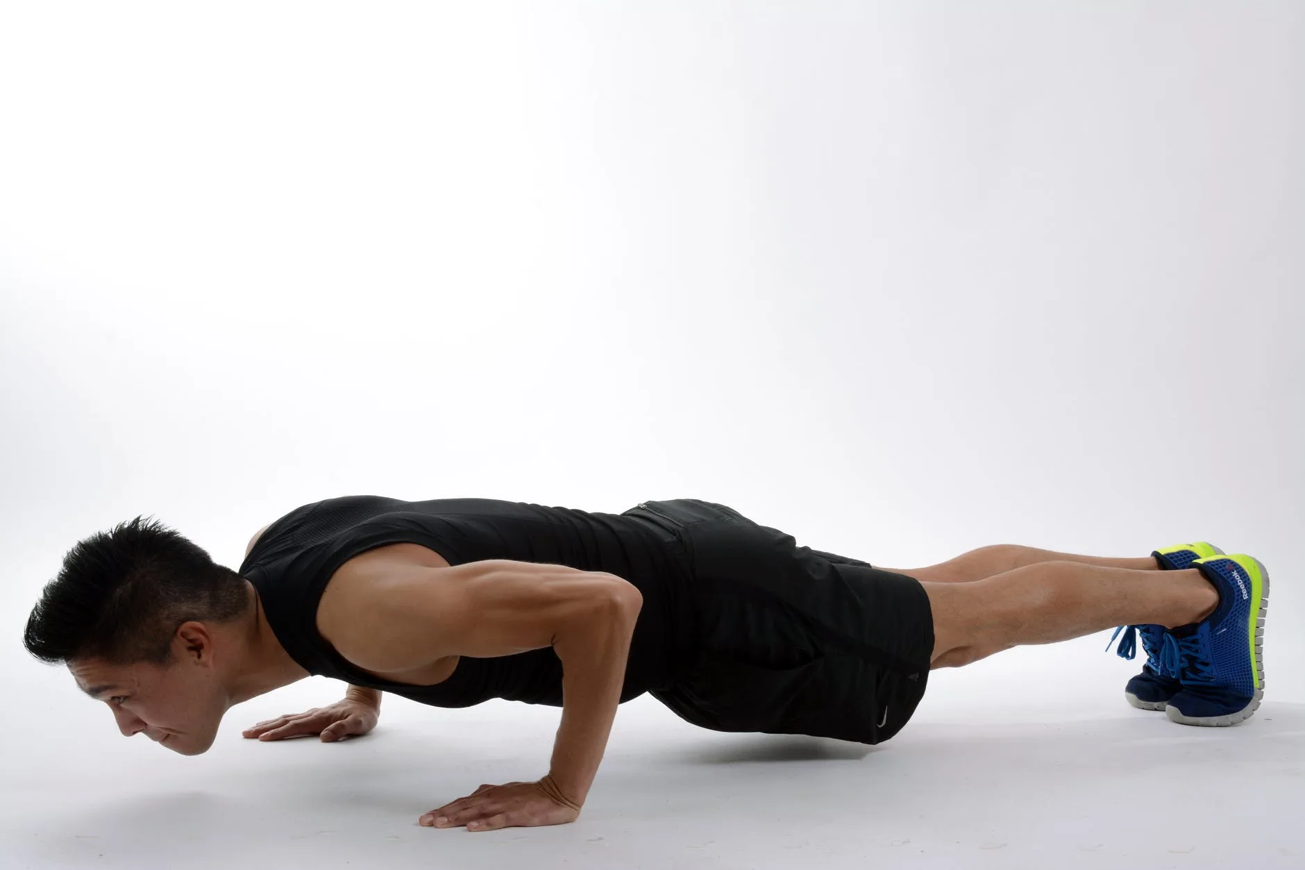 A person doing push-ups