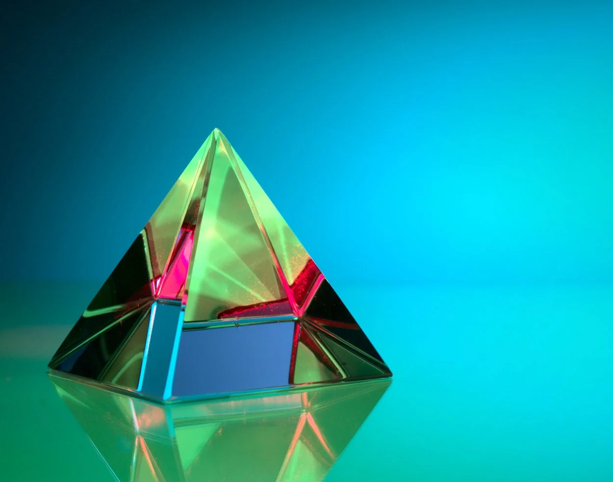 a glass pyramid
