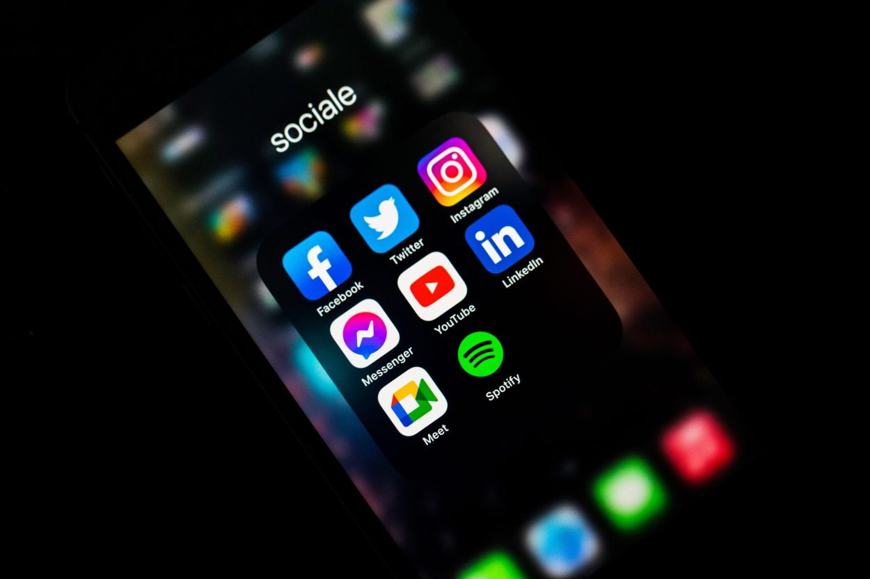 A phone screen with a bunch of Social Media apps