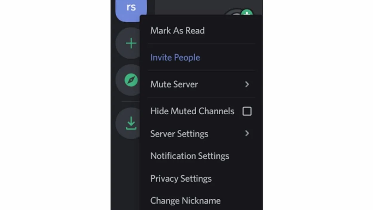 A Discord settings menu