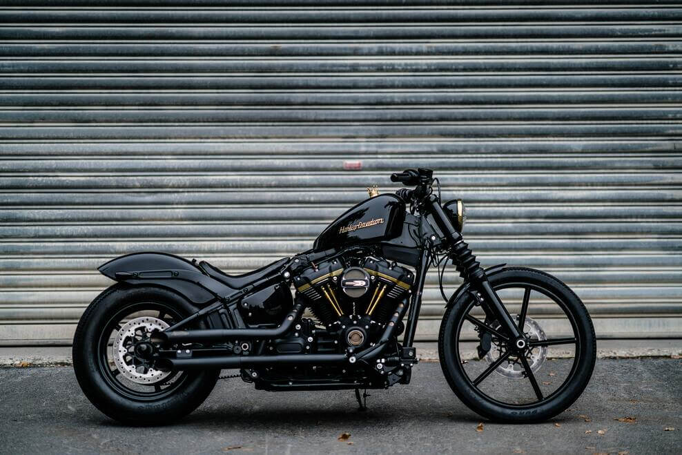 A picture of black Harley Davidson; Motorcycle