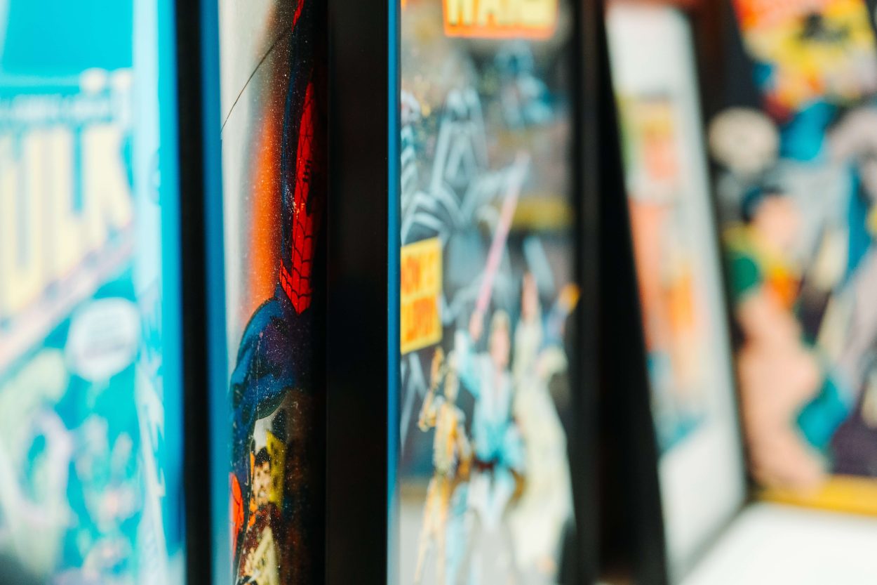 Framed comic books