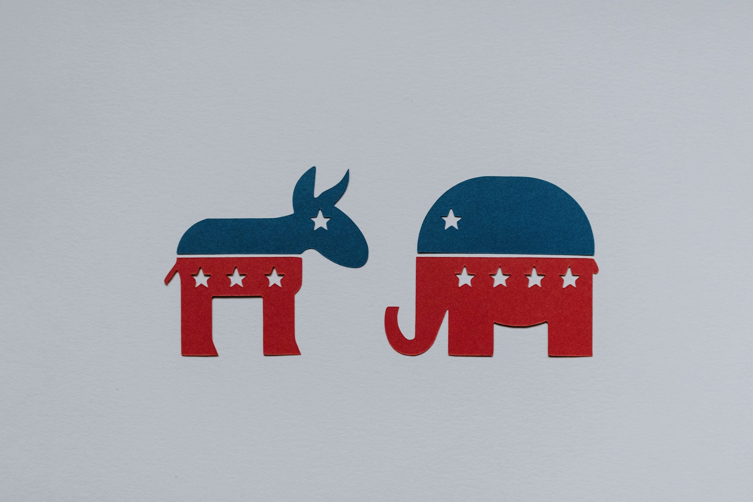 Symbols of Democratic and Republican party.