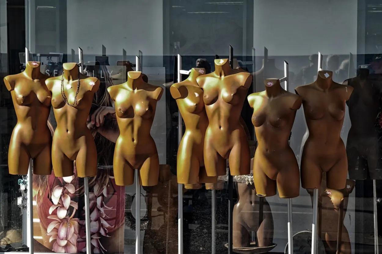 A bunch of naked mannequins