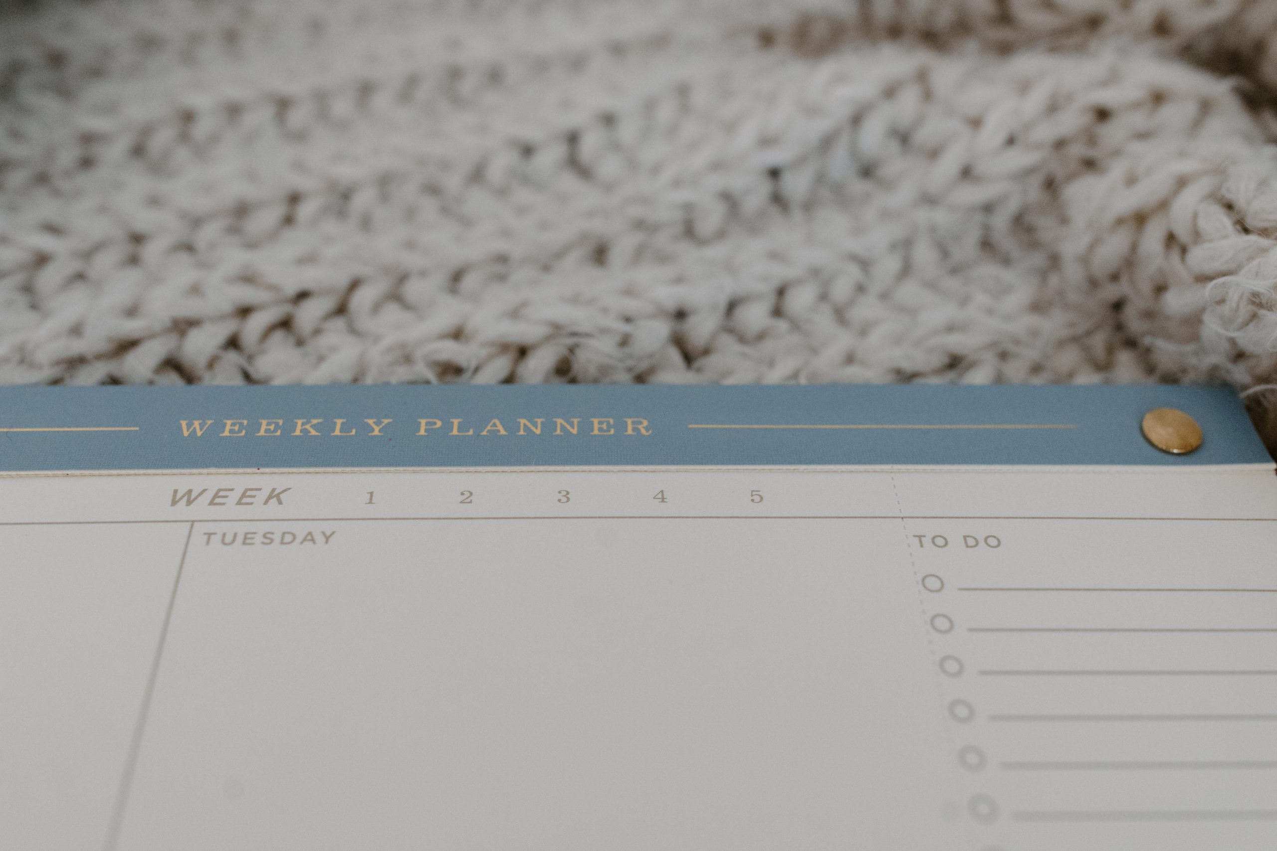 The inside of a weekly planner