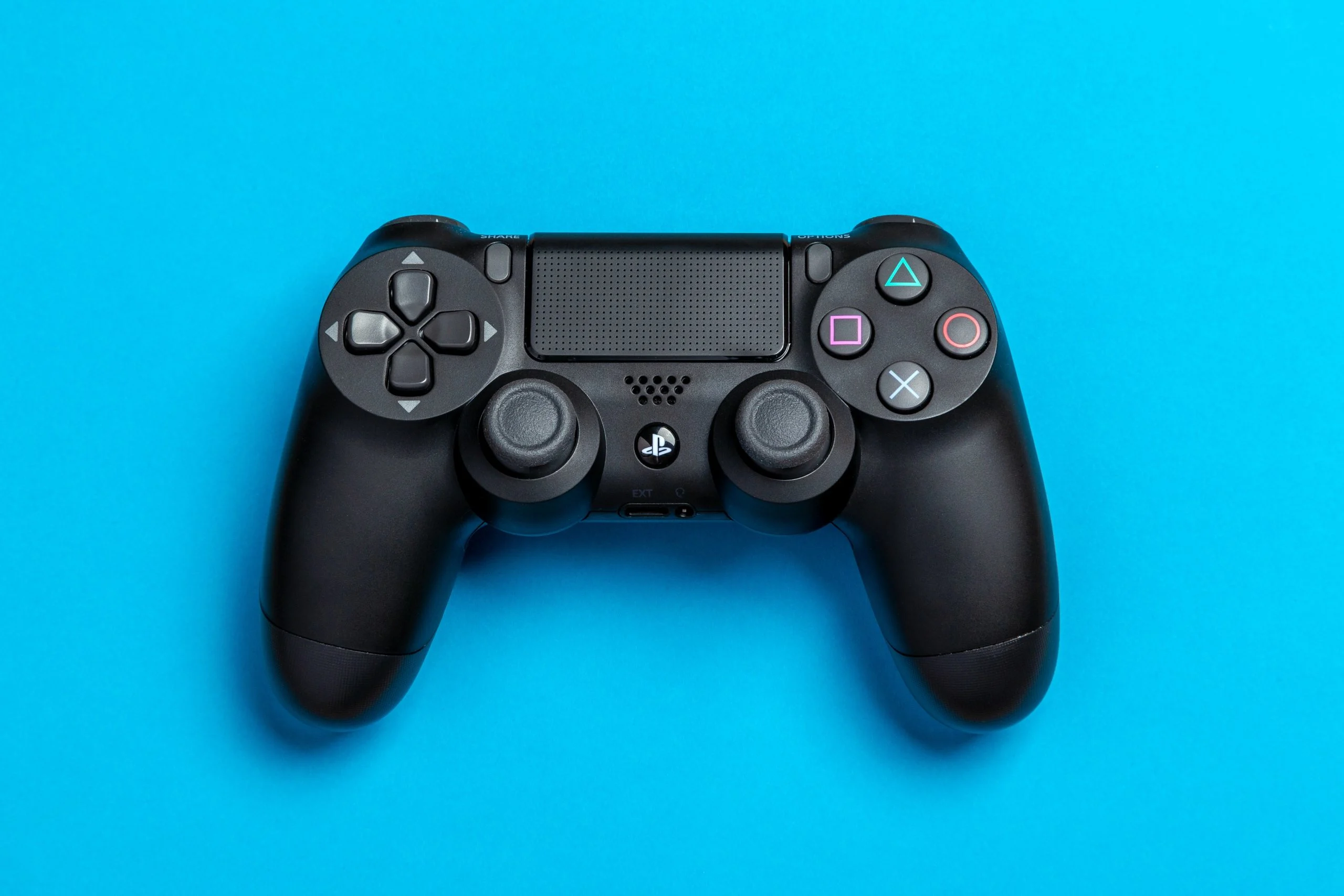 A black Play Station controller