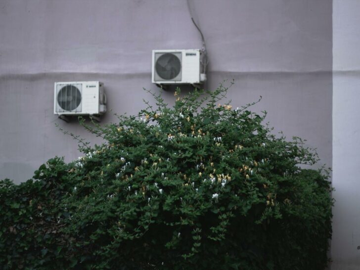 AC compressors on a wall.