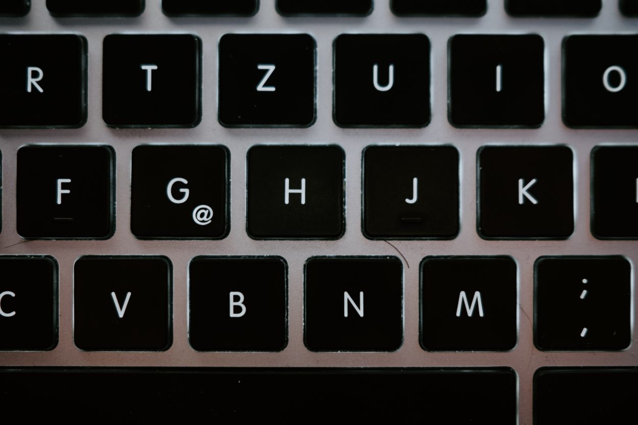 A close-up shot of a MacBook's Keyboard 