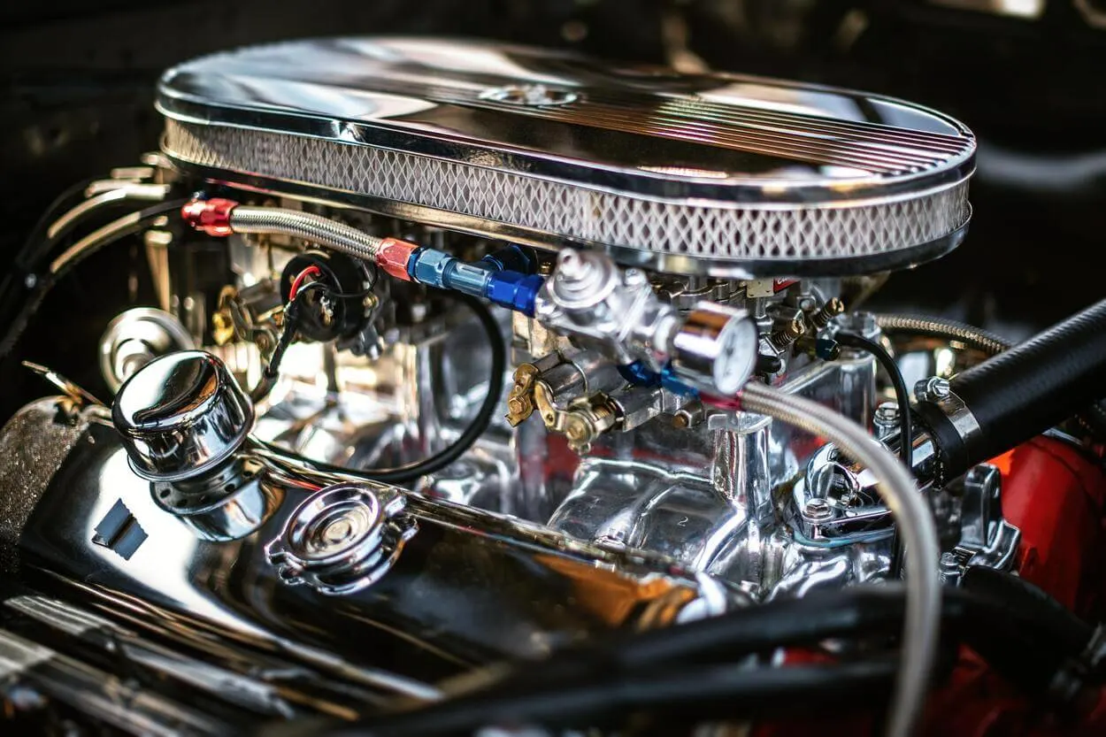 An image of the engine of a car.