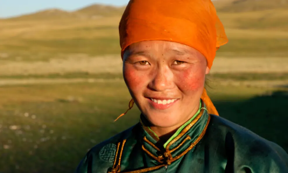 A beautiful Mongolian Lady in late afternoon