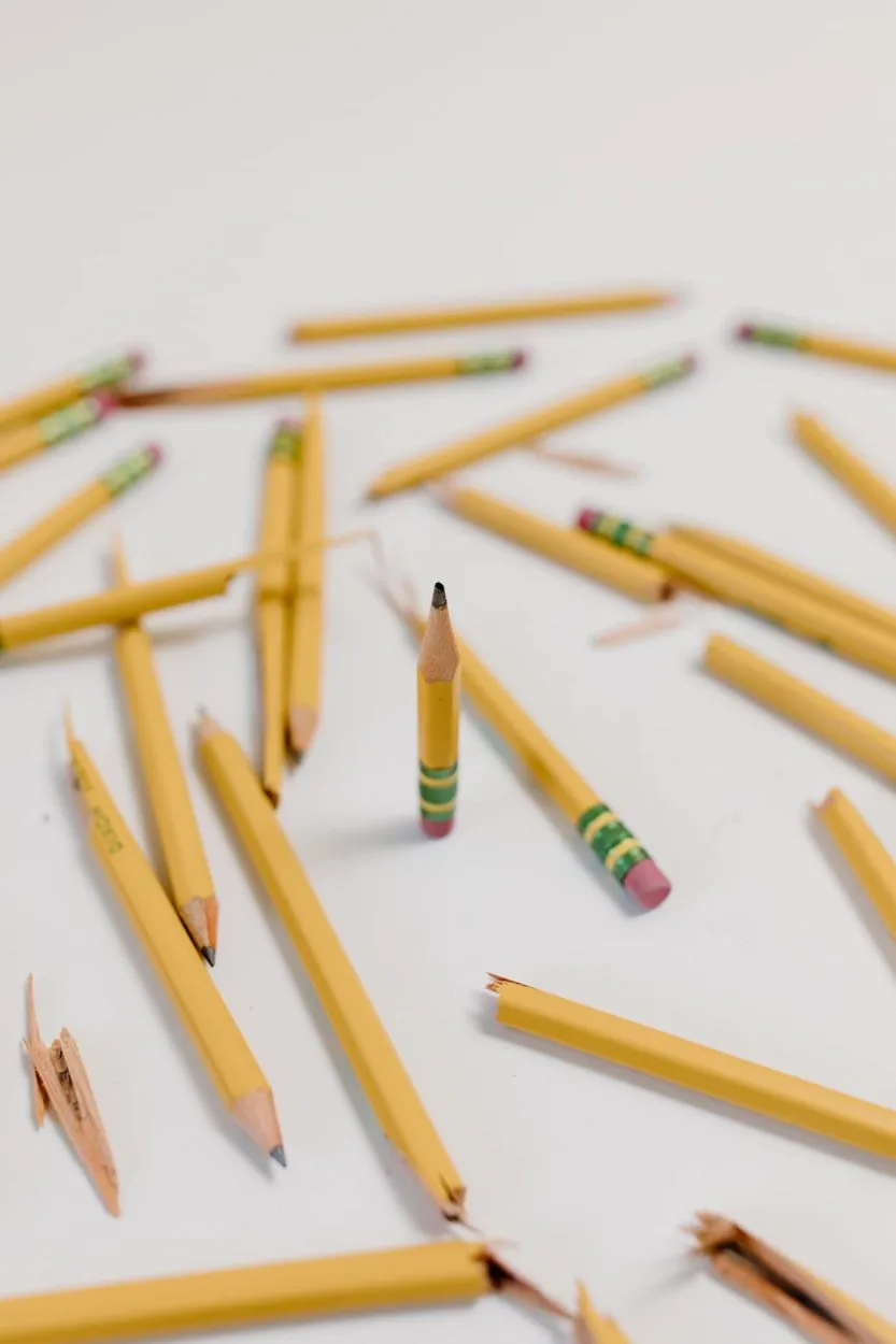 a bunch of broken pencils