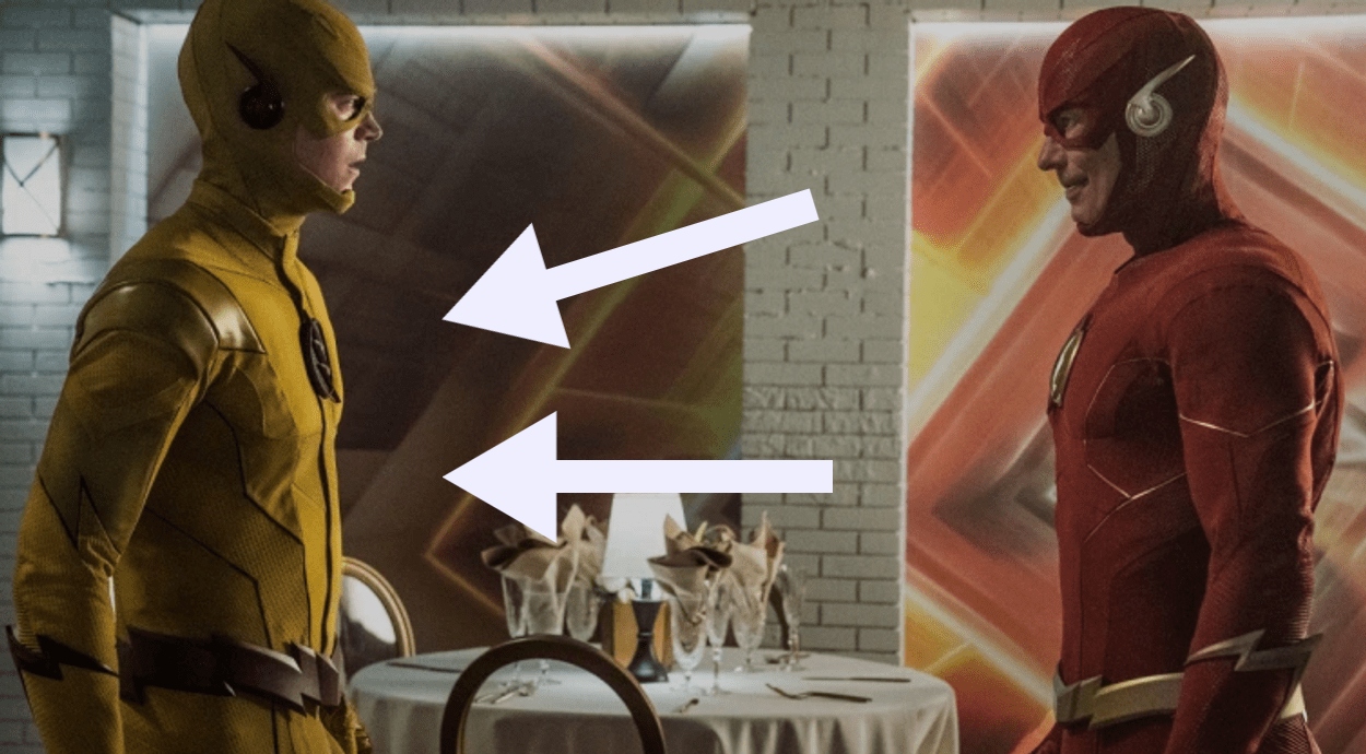The characters Reverse-Flash and Flash standing in front of eachother 