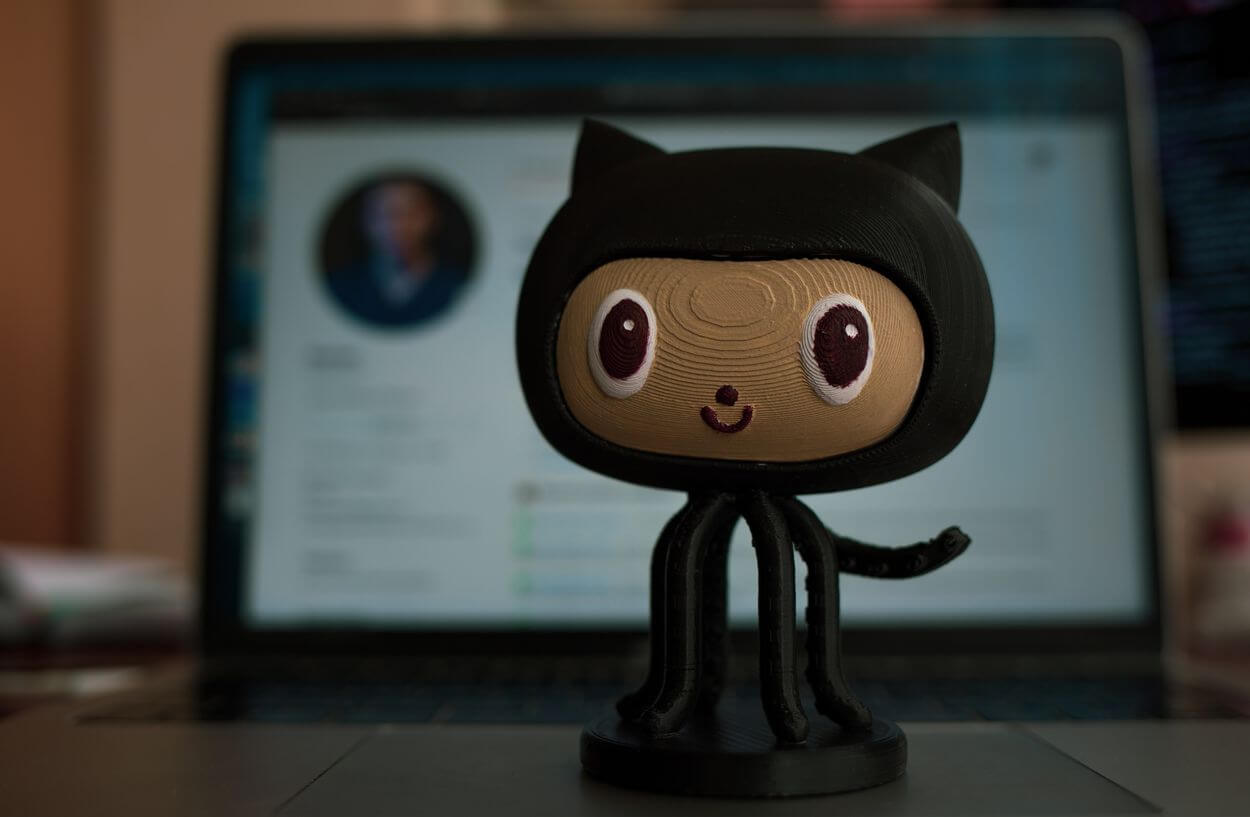 A statuette of octa-cat that is depicted in the logo of Github
