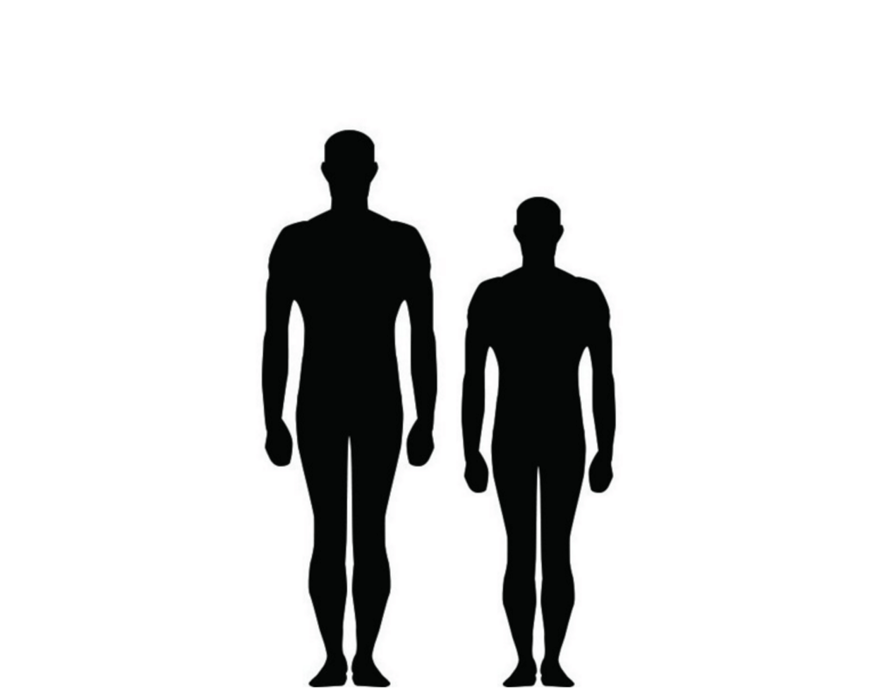 a silhouette of two men
