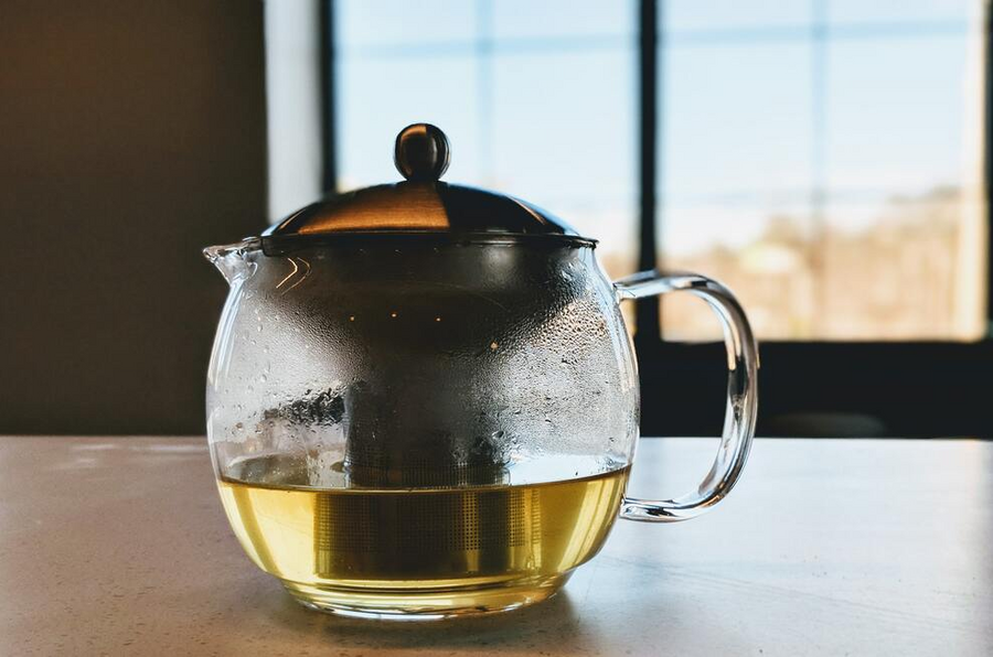 Hot Brewed Tea in The Kettle