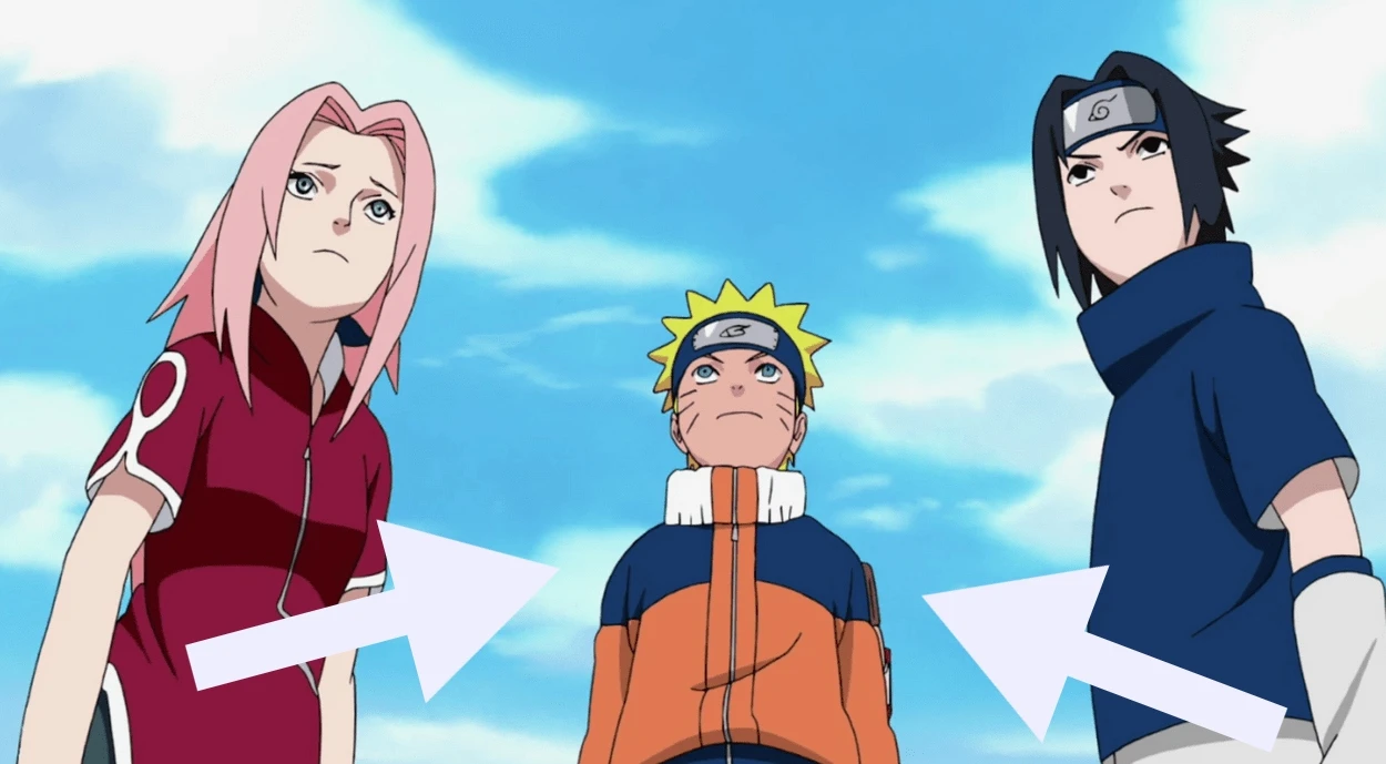 Sakura, Naruto, and Sasuke