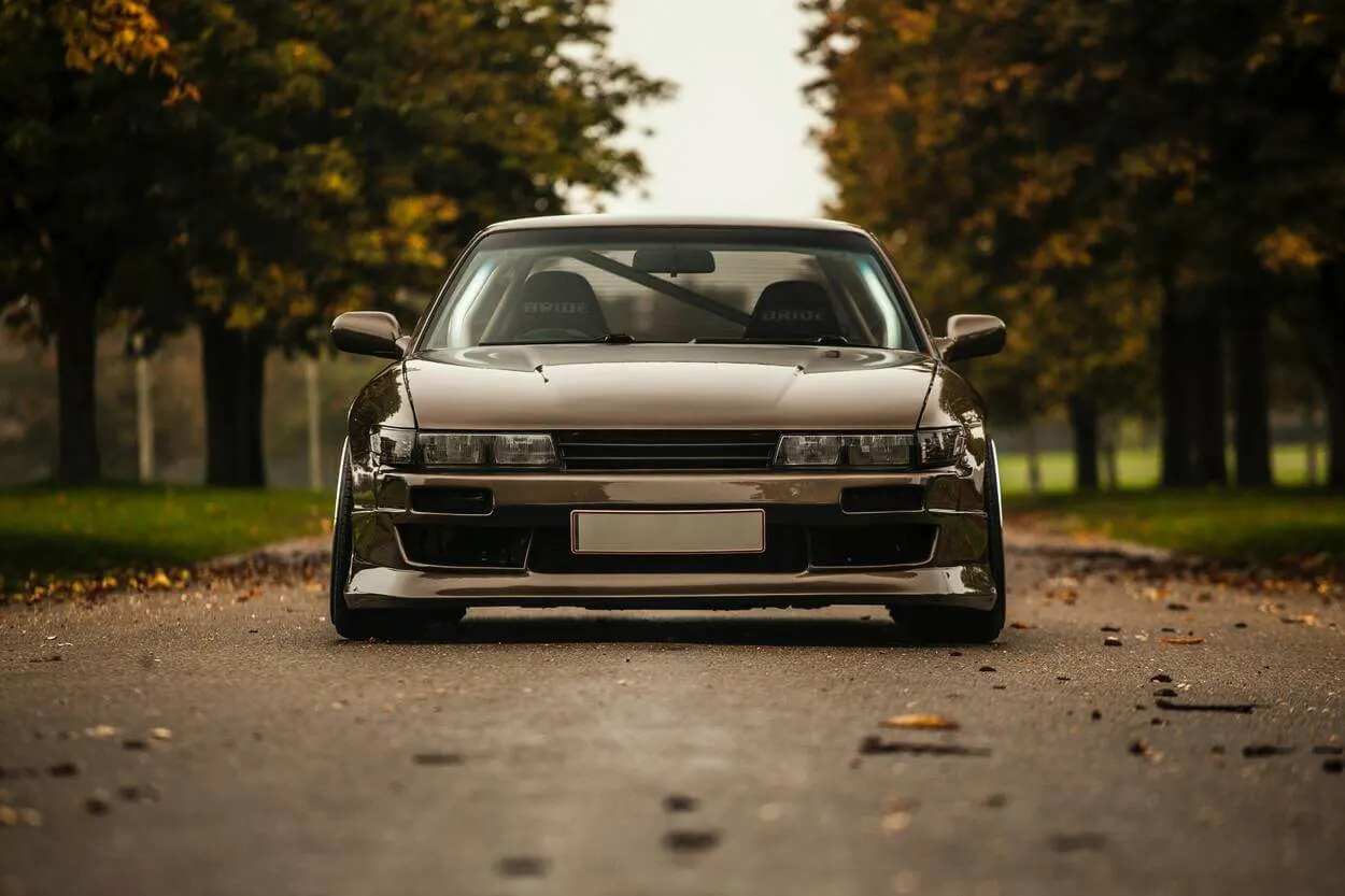 A front view of Nissan Silvia.