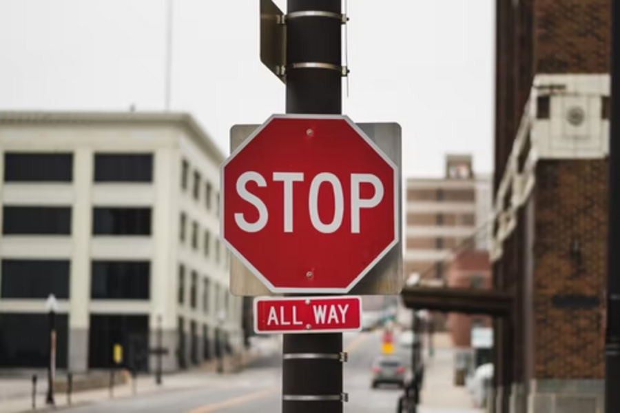A standard All-way stop sign