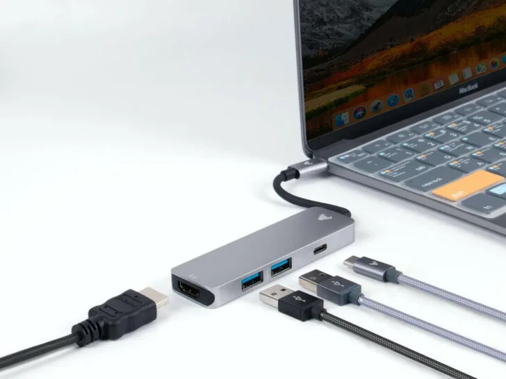 An image of external hub for extra USB port connections.