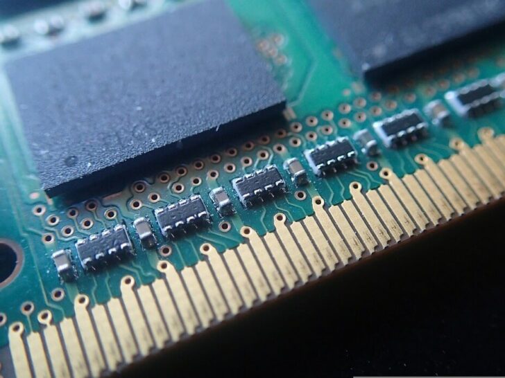An image of micro chip on the motherboard.