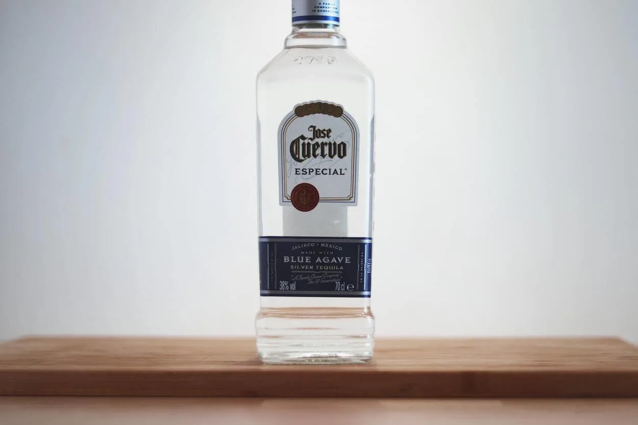 An image of silver tequila bottle.