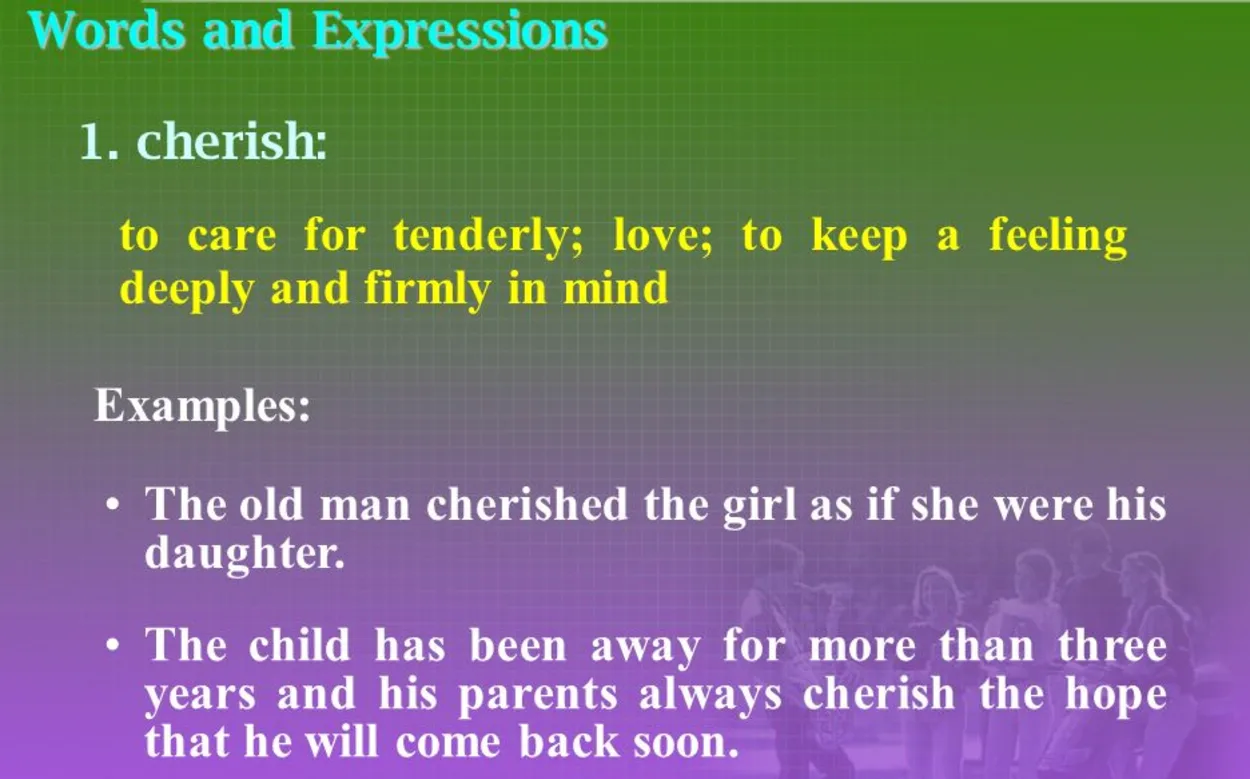 Cherish Definition and examples