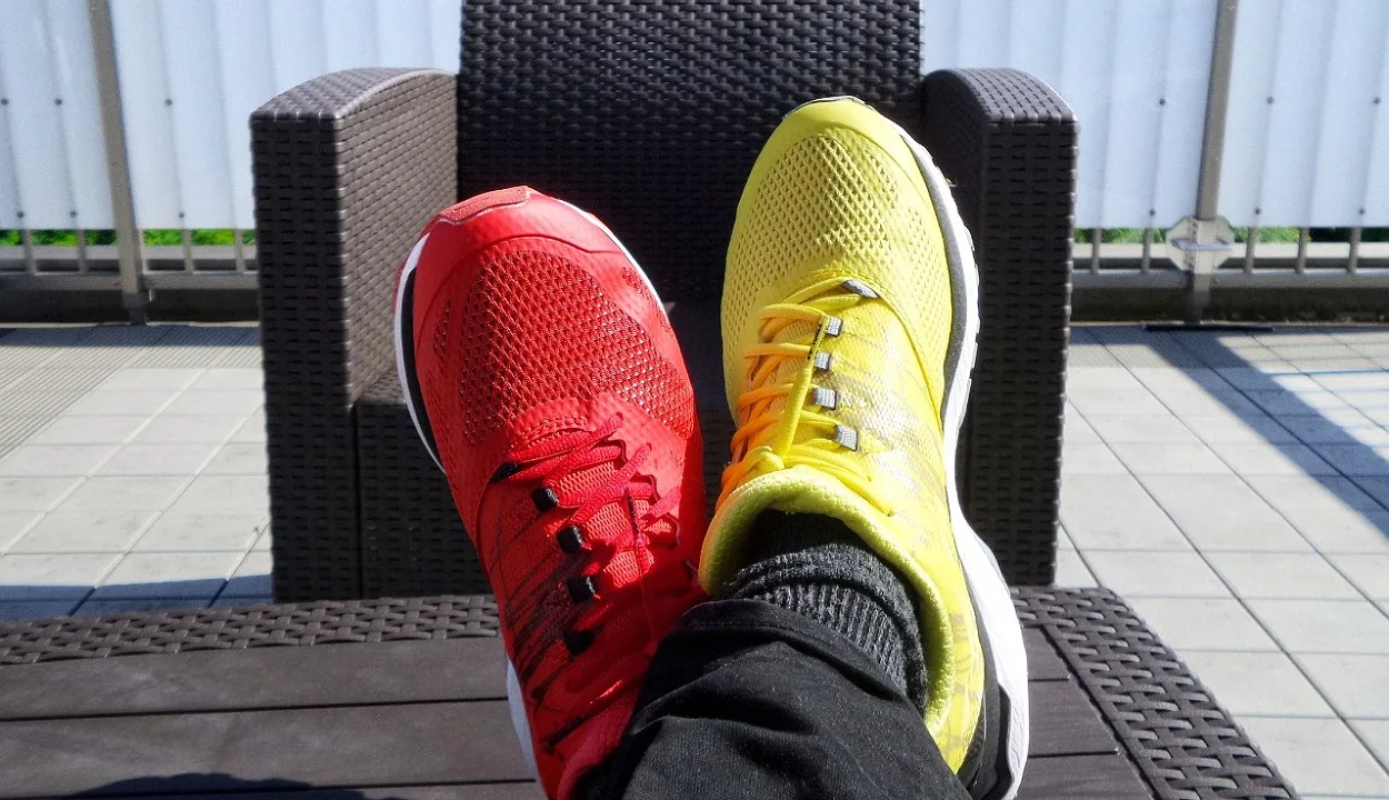 red and yellow shoes