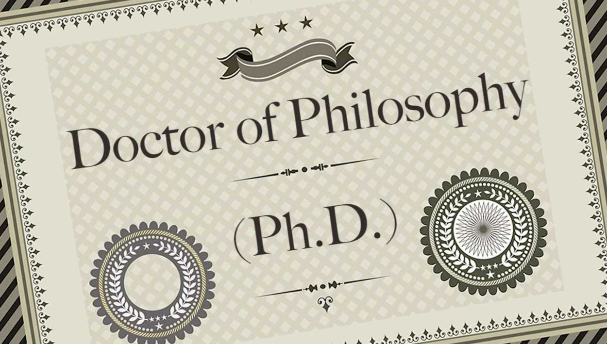 Picture of a Ph.D certificate