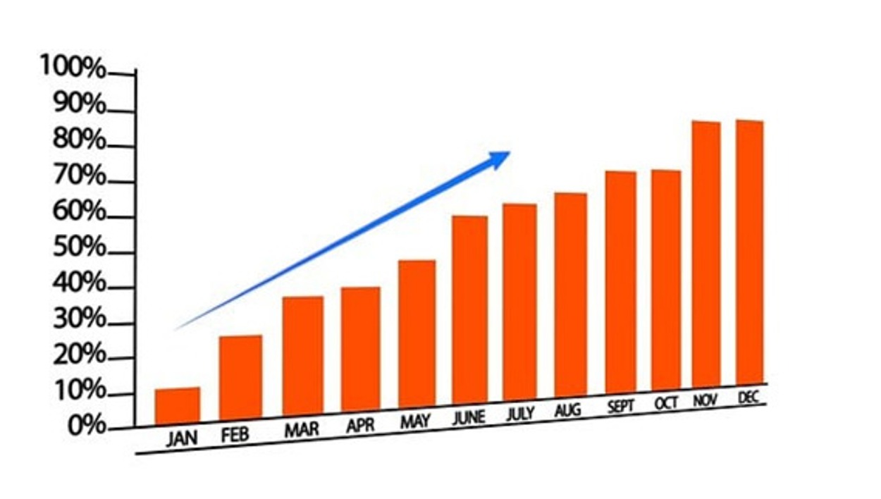 Graphical representation of yearly investment