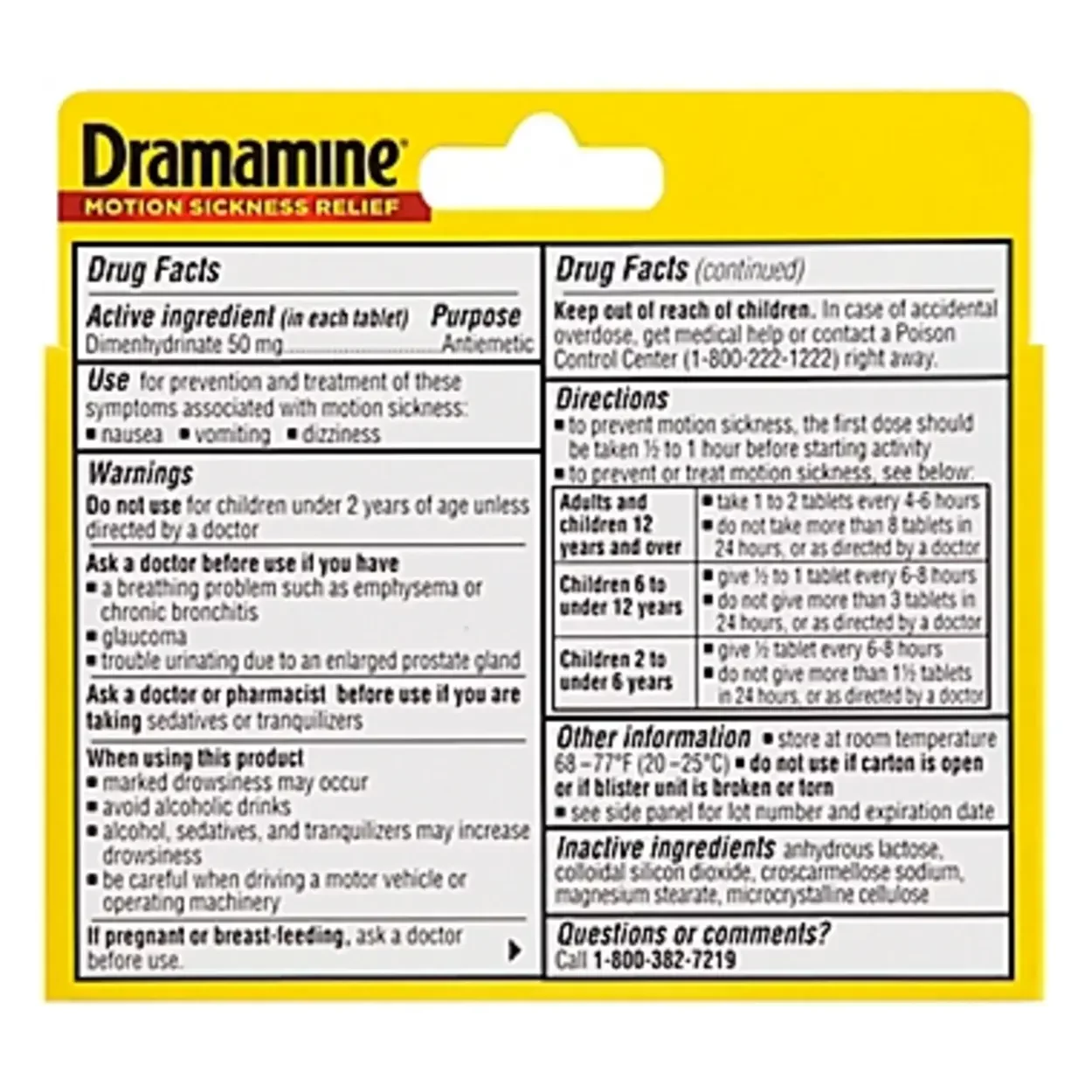 The primary component of Dramamine is dimenhydrinate