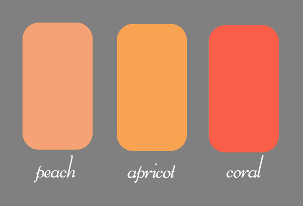 Apricot, coral, and peach