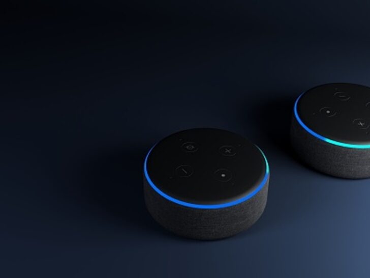 3d rendering of Amazon Echo voice recognition system.