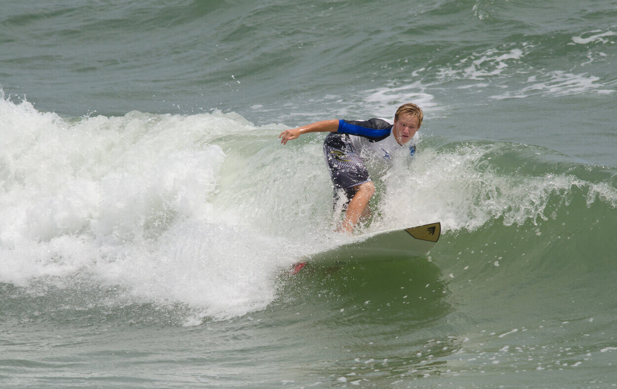 Image of a surfer on the waves.