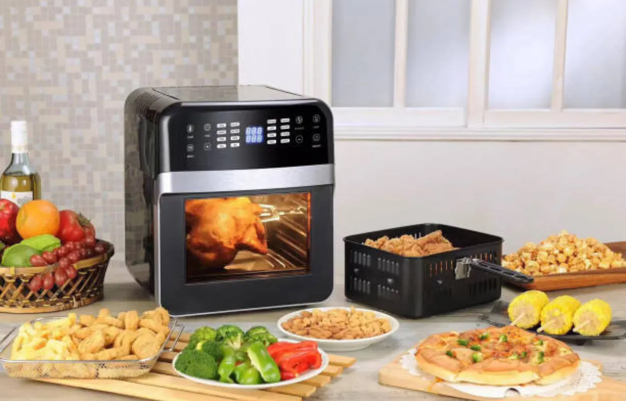 Air Fryer along wiht different cooked dishes