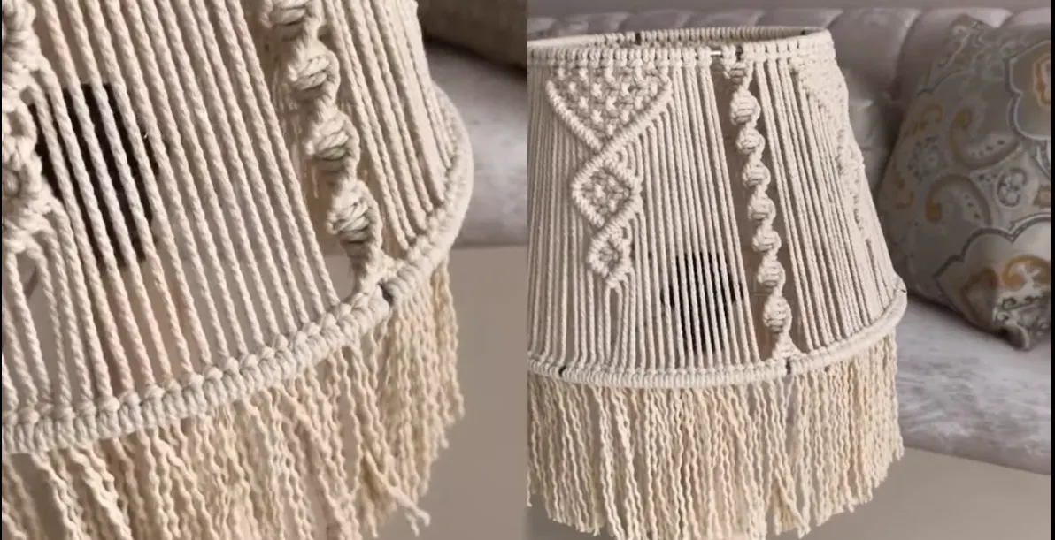 A closer look of the Macrame lamp