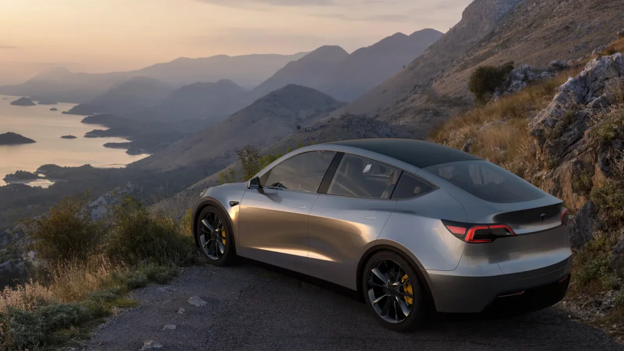 tesla model y electric suv with the possibility of autonomous
